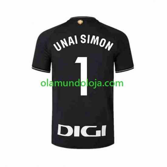 Camisola Athletic Bilbao UNAI SIMON 1 Guarda-redes Homem Equipamento Primeiro 2023-2024 Manga Curta